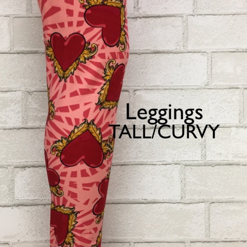 LuLaRoe Valentine's Tall & Curvy Leggings NWT